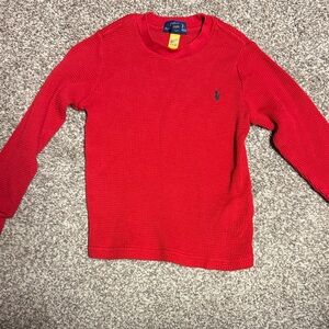 Polo by Ralph Lauren Red Waffle Knit Crewneck size 4